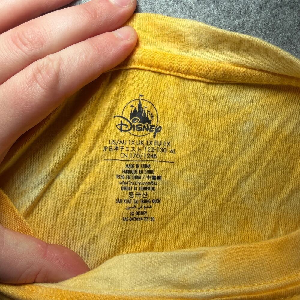 Disney Unisex 1X T-Shirt Plus Size Graphic Tie-Dye Yellow - Picture 2 of 6